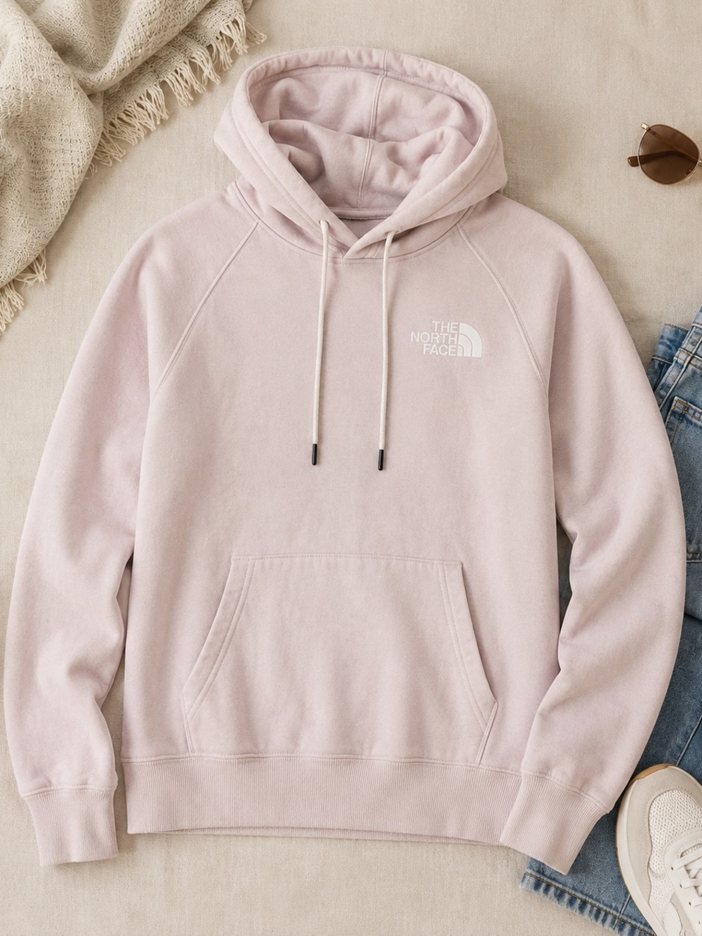 The North Face Men's Light Pink Crewneck Hoodie